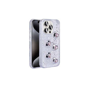 Funda de Silicona TPU con Diseño de Corazón Blanco Brillante de Lujo, Antigolpes, para iPhone 15 Pro Max, Carcasa de Teléfono con Dibujos Animados - Product Image 1