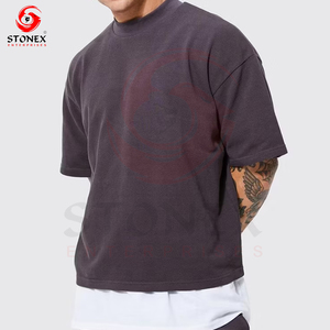 Chất Lượng Cao Bán Buôn 100% Cotton Tùy Chỉnh In Ấn Heavyweight Áo Thun Đường Phố Mặc Unisex Drop Shoulder Áo Sơ Mi Nam - Product Image 4