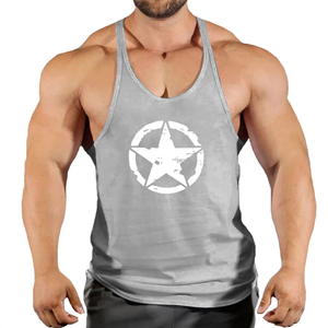 <b>Men's</b> Workout Tank <b>Top</b> Gym Stringer Vest Cotton <b>Muscle</b> Fit Training Fitness Tee String Knitted Polyester Sleeveless Shirt for - Product Image 6