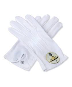 Gants maçonniques blancs pour hommes 100% coton (taille moyenne) vente en gros pas cher qualité supérieure 100% gants en coton biologique coton - Product Image 4