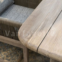 Table et chaise en bois d'origine en teck F-S-C pour chaises Cafshope Tables terrasses salle à manger mobilier d'extérieur