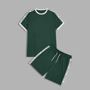 Ensemble short et t-shirt pour homme, ensemble deux pièces, streetwear homme, survêtement personnalisé avec logo, ensemble deux pièces assorti, tissu épais. - Product Image 5