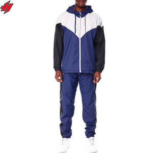 ชุดวอร์มกันลมสำหรับผู้ชายชุดวอร์มผ้าไนลอนธรรมดาพิมพ์โลโก้ตามสั่ง100% วัสดุโพลีเอสเตอร์ - Product Image 1