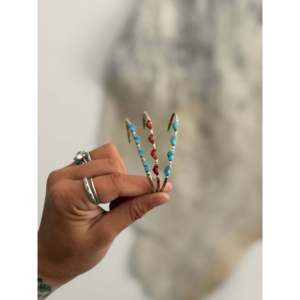 Zuni Handmade Sterling <b>Silver</b> Heart Shaped Fashion <b>Cuff</b> <b>Bracelet</b> - Product Image 2