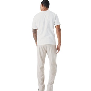 Pantalon de survêtement en toile de haute qualité, style droit personnalisé, OEM, pour homme, décontracté, design automne, logo uni, pour la course à pied - Product Image 6