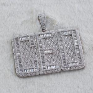 Pendentif lettre de conception Hip Hop en argent 925 de luxe avec diamant Moissanite bijoux de fête personnalisables avec caution de sac d'argent glacé - Product Image 2