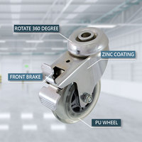 Rouleau de roulette Kingpin creux de style libre plat de 75mm avec roue en polyuréthane et polypropylène en acier