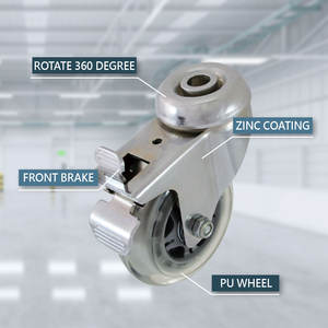 Rodillo de rueda Kingpin hueco de estilo libre plano de 75mm con rueda de hoja de rueda de polipropileno de poliuretano de acero - Product Image 3