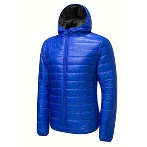 Chaqueta Acolchada de Lona para Mujer, de Primera Calidad, a Precio Económico, con Cierre de Cremallera, Azul, Poliéster, Tinte Liso, Venta al Por Mayor - Product Image 1