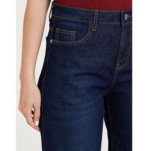 Nueva llegada de moda elegante de las mujeres rectas pantalones de mezclilla de diseño personalizado de pierna ancha lavado señoras pantalones de mezclilla de las mujeres - Product Image 6