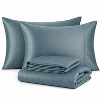 Ensemble de housse de couette de luxe en lyocell d'eucalyptus 100% tissé satiné, ensemble de literie rafraîchissant