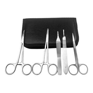Juego de 5 Piezas de Pinzas Quirúrgicas Dentales Manuales de Acero Inoxidable - Tijeras Quirúrgicas, Fórceps, Extractor, Hemostato, Herramientas de Dentista, CE - Product Image 1