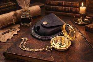 Brújula de Bolsillo MAGNESIA con Cadena y Apertura a Presión, 5.08 cm, Accesorio Vintage, Hermoso Regalo - Product Image 3