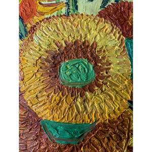 Pintura al Óleo de Girasoles de Van Gogh Pintada a Mano sobre Lienzo de 24.5x36 Pulgadas, Decoración de Pared, Impresión Clásica de Flores, Impresión Hecha a Mano - Product Image 3