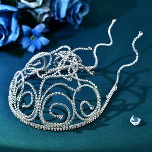 Bridella BHP620-S <b>Silver</b> Crystal Rhinestone <b>Headband</b>-Elegant Bridal Floral Design Comfortable Fit for Weddings & Formal Events - Product Image 6