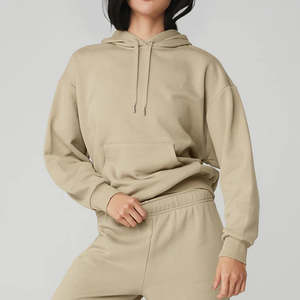 Plain Pullover Hoodie <b>Ladies</b> Hooded <b>Top</b> Casual Hoody Thermal Customized Best High Quality Women's Hoodie - Product Image 3