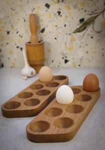 Estante de madera para huevos para cocina familiar grande que ofrece el máximo espacio de almacenamiento y una hermosa apariencia decorativa - Product Image 6