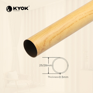High Quality Yellow Wood-Grain Iron Curtain Rod Modern Home Decoration with Bracket Quality Curtain Poles & Accessories - Product Image 4