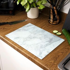 Tabla de cortar de mármol blanco artesanal para cocinas de lujo Añade estilo elegancia practicidad al uso diario - Product Image 2