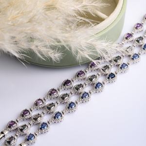 Poire goutte coupe Tanzanite CZ pierre délicate en gros fait à la main turc 925 Bracelet de tennis en argent Sterling - Product Image 4