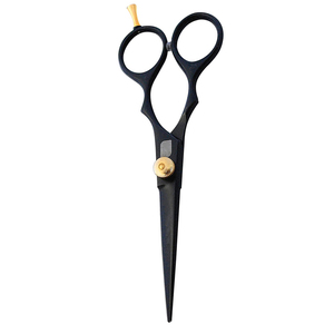 กรรไกรตัดผมโลหะสีดำเคลือบสวยกรรไกรตัดตรงพร้อมสกรูปรับได้และตัวลดเสียง - Product Image 5