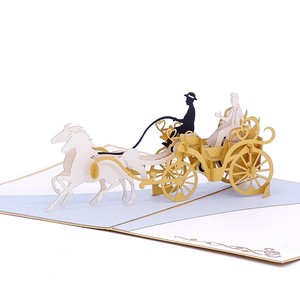 Carte pop-up 3D de mariage, cartes pop-up personnalisées pour la Saint-Valentin, artisanat en papier 3D, cartes de vœux faites à la main pour couple, carte de vœux 3D - Product Image 1