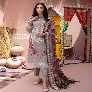 Riaz Arts Brand Chunri Style Costumes de pelouse 3 pièces coutures personnalisées pour toutes les tailles vêtements de fête pour la saison printanière - Product Image 2
