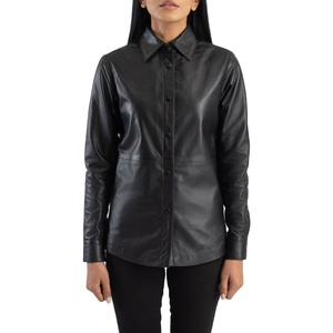Venta al por mayor de chaqueta de cuero de las mujeres de cuero de manga larga chaqueta sólida para las mujeres OEM Diseño Logo al por mayor de cuero chaquetas de las mujeres - Product Image 1