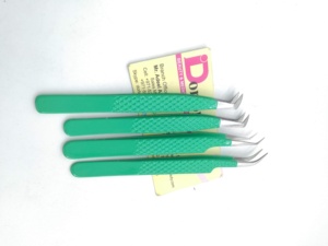 Pinzas de pestañas con revestimiento de Color de calidad duradera, logotipo personalizado, volumen ruso de acero inoxidable con pinzas de pestañas postizas curvas - Product Image 2