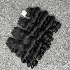 Vente en gros d'extensions de cheveux humains vierges 100% blond droit cuticule alignée faisceaux de cheveux doublement étirés - Product Image 2