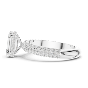 2.8 CT <b>Emerald</b> Cut Lab Diamond Engagement <b>Ring</b> for Women VVS-VS EF Clarity 18KT, 14KT, 10KT Gold & 925 <b>Silver</b> Rose, - Product Image 4