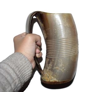 แก้วมักไวกิ้งฮอร์นแบบดั้งเดิมทำจากเขาควายเป็นมิตรต่อสิ่งแวดล้อมแก้วรูปเขาควายสำหรับคนรักไวกิ้งงานฝีมือทำมือ - Product Image 3