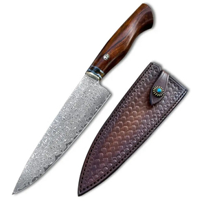 Cómodo mango de madera mano derecha hoja de acero inoxidable profesional Industrial Apto para lavavajillas cocina Chef cuchillo afilado - Product Image 3