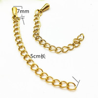 En gros, accessoires de chaîne de bijoux en acier inoxydable : fermoir goutte d'eau, chaîne de rallonge, breloque goutte d'eau, composants de bijoux DIY, extension