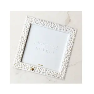 Latest design Mother of Pearl Photo frame custom white simple square photo frame creative use for living room photo frame