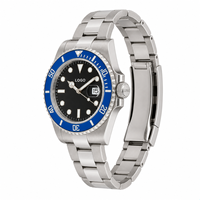Montre de plongée pour homme avec logo personnalisé OEM, saphir lumineux, étanche 200 m, acier inoxydable, mouvement automatique NH35, montre mécanique pour homme 005
