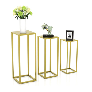 Soporte de flores vintage recién llegado, éxito de ventas, con acabado dorado y metálico, tamaño personalizado para decoración de mesa de boda, decoración de hogar y hotel - Product Image 1