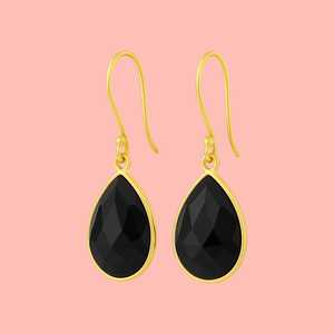 Pendientes de tuerca de ónix negro de Plata de Ley 925 creativos hechos a mano, ajuste de bisel geométrico Vintage, joyería de fiesta fina india para mujer - Product Image 3