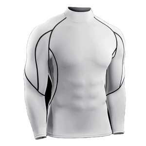 เสื้อรัดกล้ามแขนยาวสำหรับผู้ชาย MMA ชุดกีฬา ผลิตจากวัสดุเป็นมิตรกับสิ่งแวดล้อม แห้งเร็ว ผลิตจากไนลอน/โพลีเอสเตอร์ ระบายอากาศได้ดี และป้องกันรังสียูวี - Product Image 1