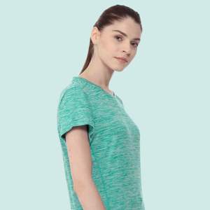 High-Performance Women's Summer Fitness <b>T</b>-<b>Shirt</b>-Quick-Dry & Moisture-<b>Wicking</b> Button Detail-Slim Fit for Gym Sports & Casual Wear - Product Image 3