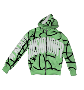 Sudadera con capucha negra personalizada del fabricante para hombre, sudadera de algodón con estampado de hojaldre, diseño de cremallera, logotipo bordado, venta al por mayor de ODM - Product Image 4