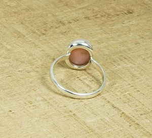 Bague en opale rose ovale, pierre précieuse, argent sterling 925, bijoux faits à la main, pierre de naissance d'octobre, cadeau de promesse pour femmes, port quotidien, vente en gros - Product Image 4