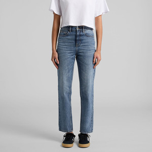 Jeans de Mujer de Cintura Alta, Corte Recto, Ajuste Regular, Mezclilla Resistente, Estilo Hip Hop para un Look Casual y Urbano - Product Image 1