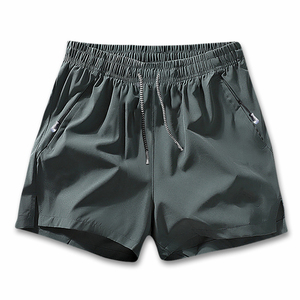 Direct Factory Sale Men's Casual Shorts Breathable Canvas Solid <b>Elastic</b> Waist <b>Lace</b> Gym Running Fitness Workout Custom Logo - Product Image 3