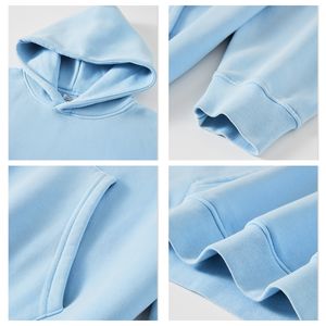 Vente en gros OEM Vêtements unisexes couleur unie grande taille 460 g/m² 42% coton 58% polyester Sweats à capuche en polaire délavé vintage avec impression bouffante personnalisée - Product Image 2