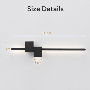 Luminaire mural LED linéaire moderne en aluminium et acrylique pour intérieur, 80 cm de long, blanc chaud, pour salon - Product Image 2
