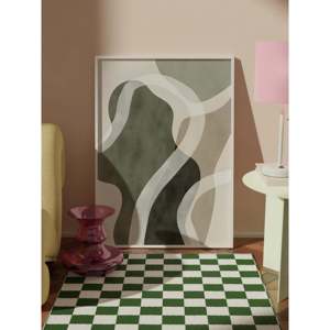 ภาพวาดอะคริลิกรูปทรงนามธรรมสีดำ ซีรีส์ความสบาย หมายเลข 108592 ชุดโปสเตอร์และกรอบสีขาว ดีไซน์ฮวงจุ้ย ศิลปะตกแต่งผนัง - Product Image 1