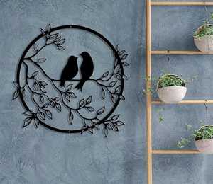 Décoration murale élégante en métal Art déco Design Oiseau d'amour de haute qualité pour les maisons contemporaines Fonction de suspension - Product Image 2