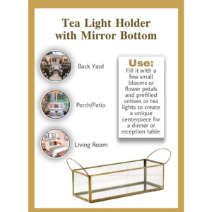 Vente en gros Grand porte-lampe chauffe-plat en verre personnalisé Poignées en métal de luxe Design rectangle fait à la main Décoration de maison de mariage élégante - Product Image 4