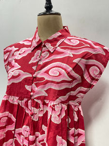 Débardeurs en coton imprimé floral écologiques pour femmes, légers, courts, boutonnés, décontractés, style japonais, col en V, pour le bureau - Product Image 6